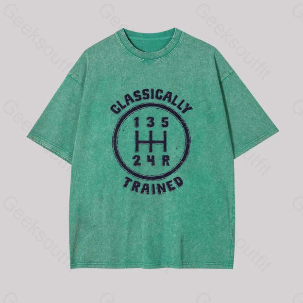 Classically Trained Geek Washed T-Shirt Grass Green / S