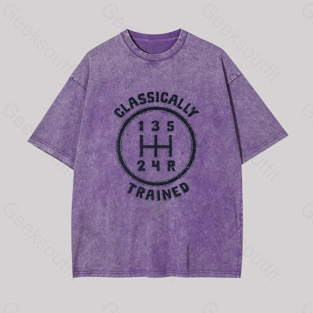 Classically Trained Geek Washed T-Shirt Purple / S