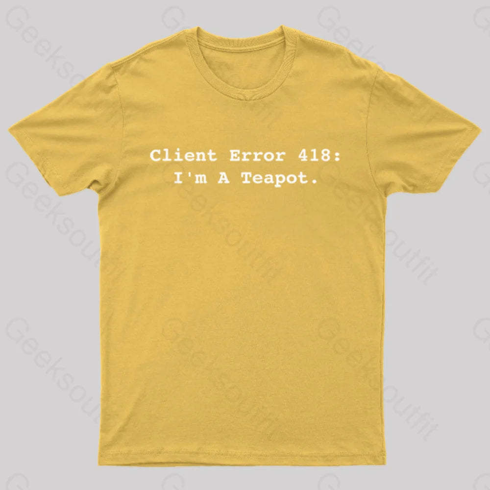Client Error 418 Nerd T-Shirt Yellow / S