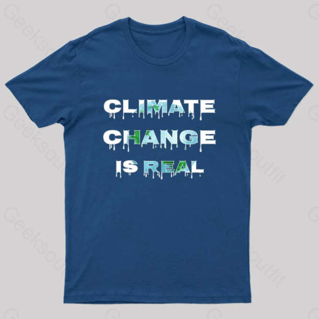 Climate Change Is Real T-Shirt Navy / S