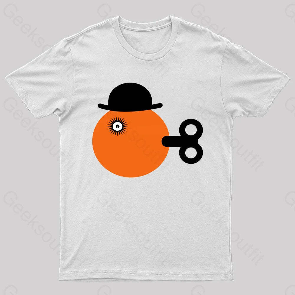 Clockwise Orange Geek T-Shirt White / S
