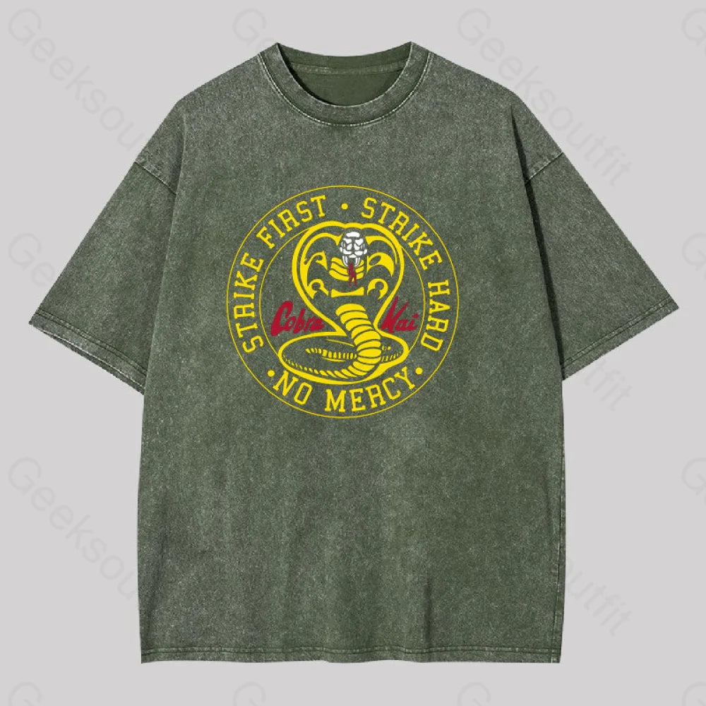 Cobra Kai Dojo Geek Washed T-Shirt Army Green / S