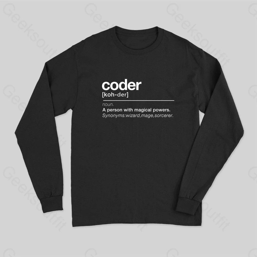 Coder Definition Long Sleeve T-Shirt Black / S