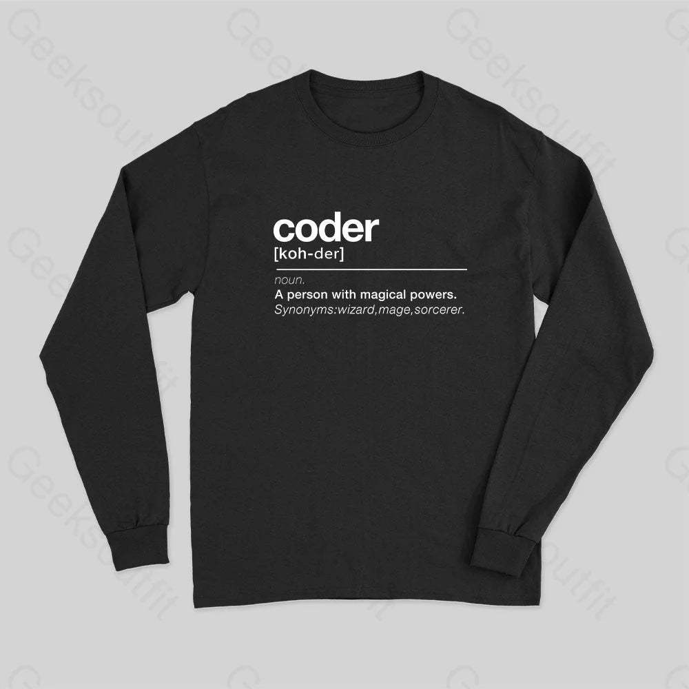 Coder Definition Long Sleeve T-Shirt Black / S