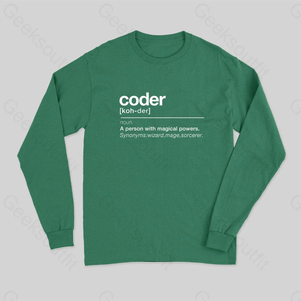 Coder Definition Long Sleeve T-Shirt Green / S