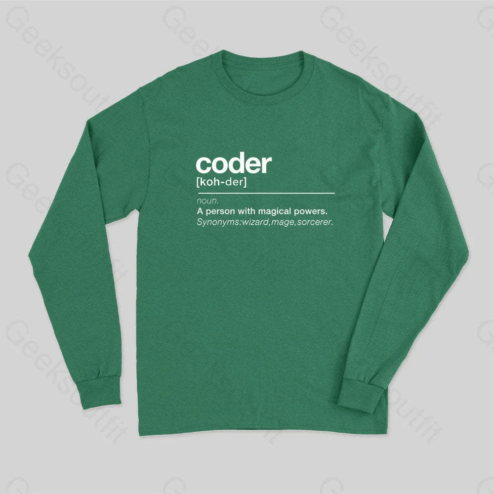 Coder Definition Long Sleeve T-Shirt Green / S