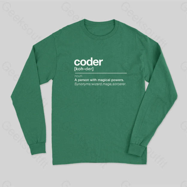 Coder Definition Long Sleeve T-Shirt Green / S