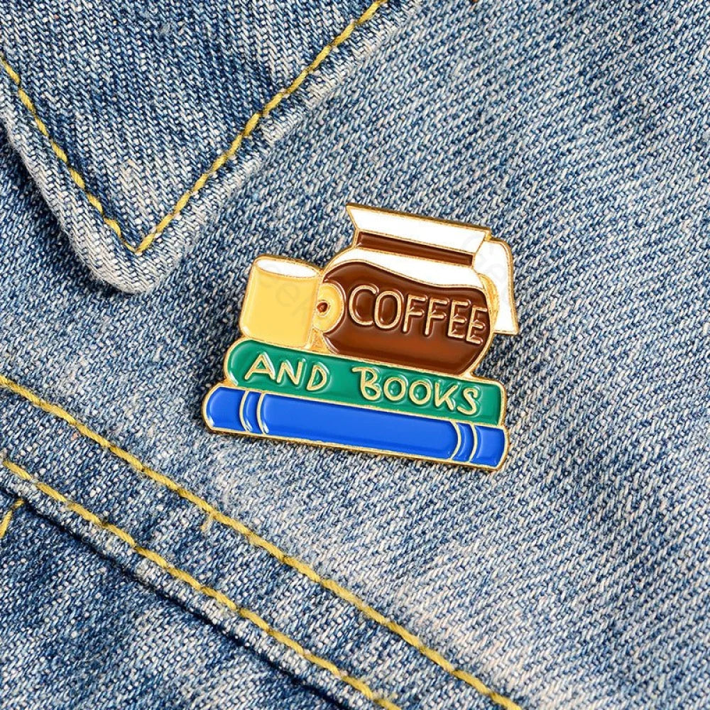 Coffee and books Enamel Pins - Geeksoutfit