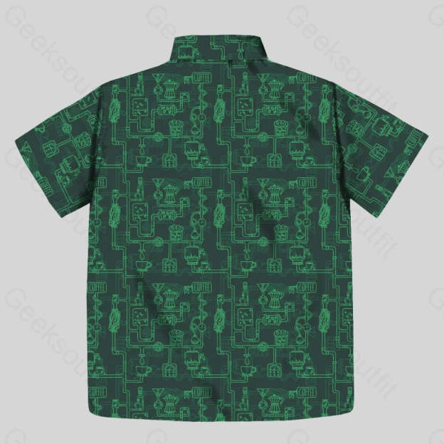 Coffee Moka Pot Button Up Pocket Shirt - Geeksoutfit