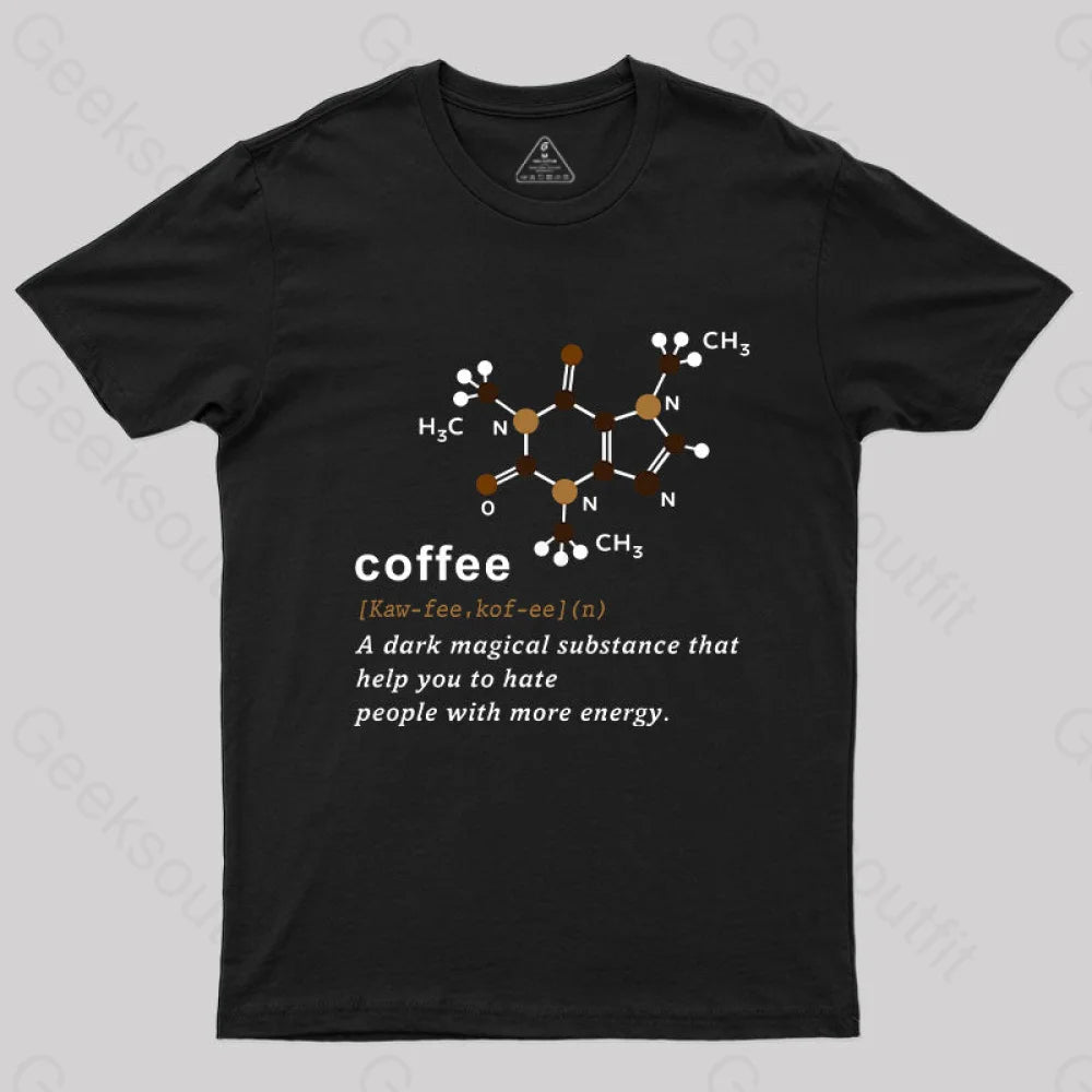 Coffee Molecular Formula T-Shirt Black / S Yc