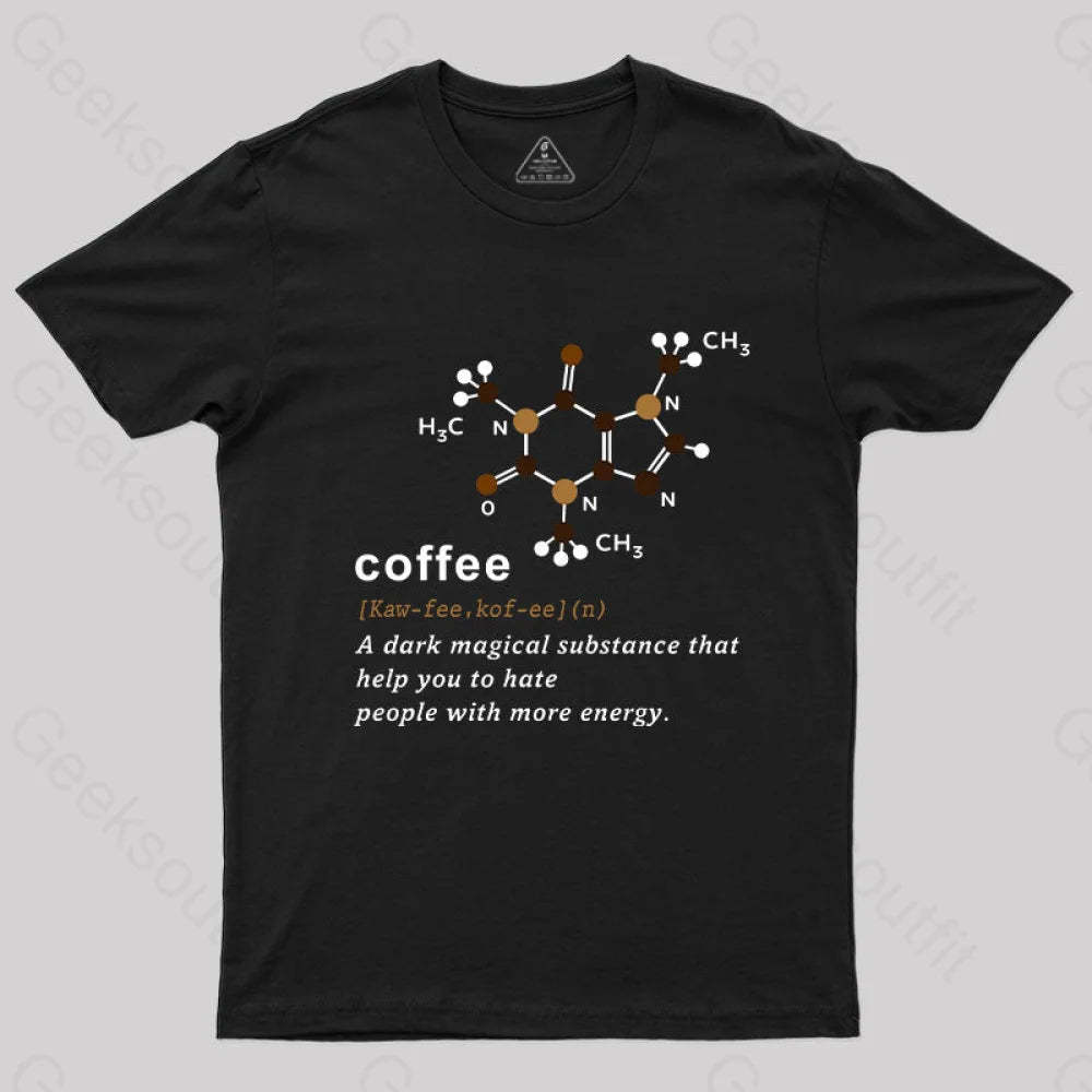 Coffee Molecular Formula T-Shirt Black / S Yc