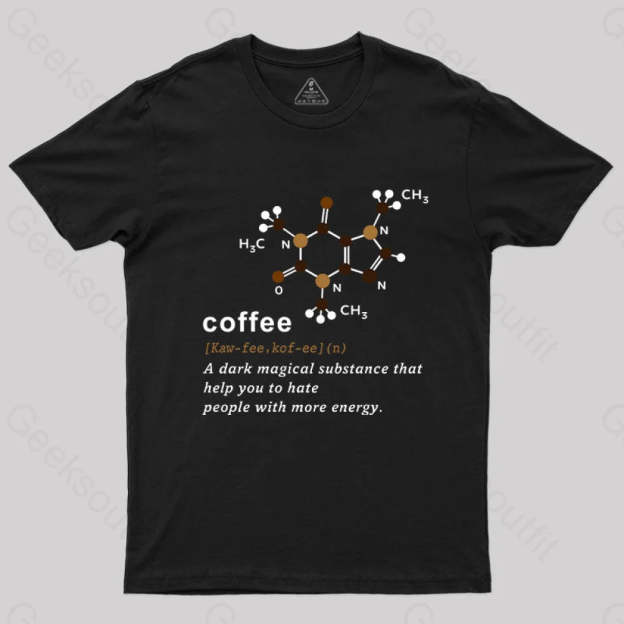 Coffee Molecular Formula T-Shirt Black / S Yc