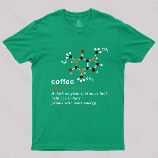 Coffee Molecular Formula T-Shirt Green / S Yc