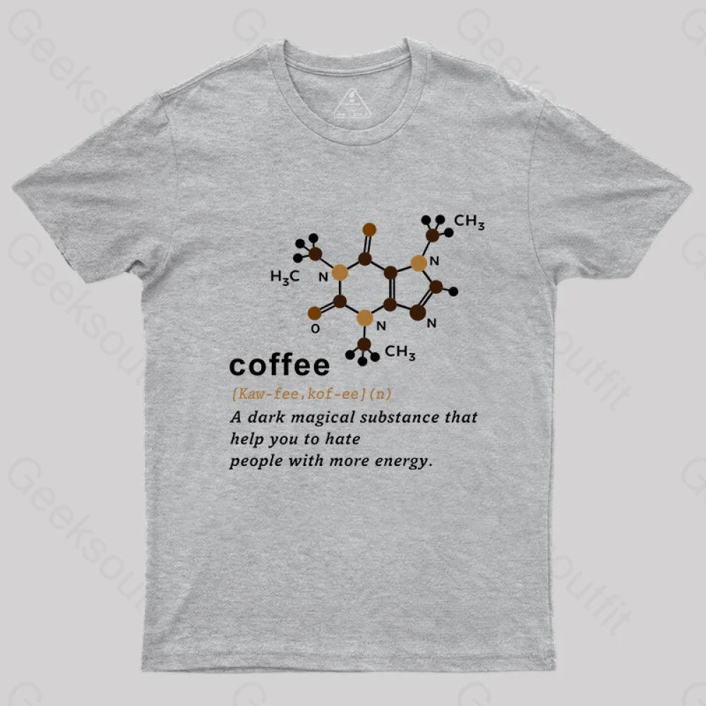 Coffee Molecular Formula T-Shirt Grey / S Yc