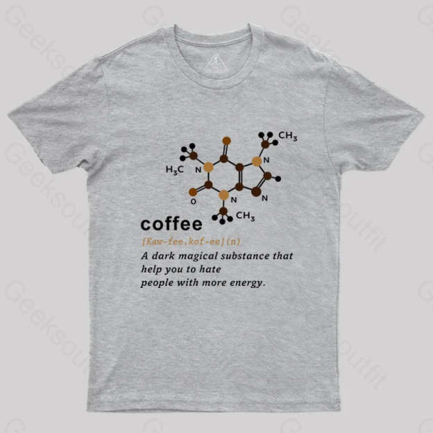 Coffee Molecular Formula T-Shirt Grey / S Yc