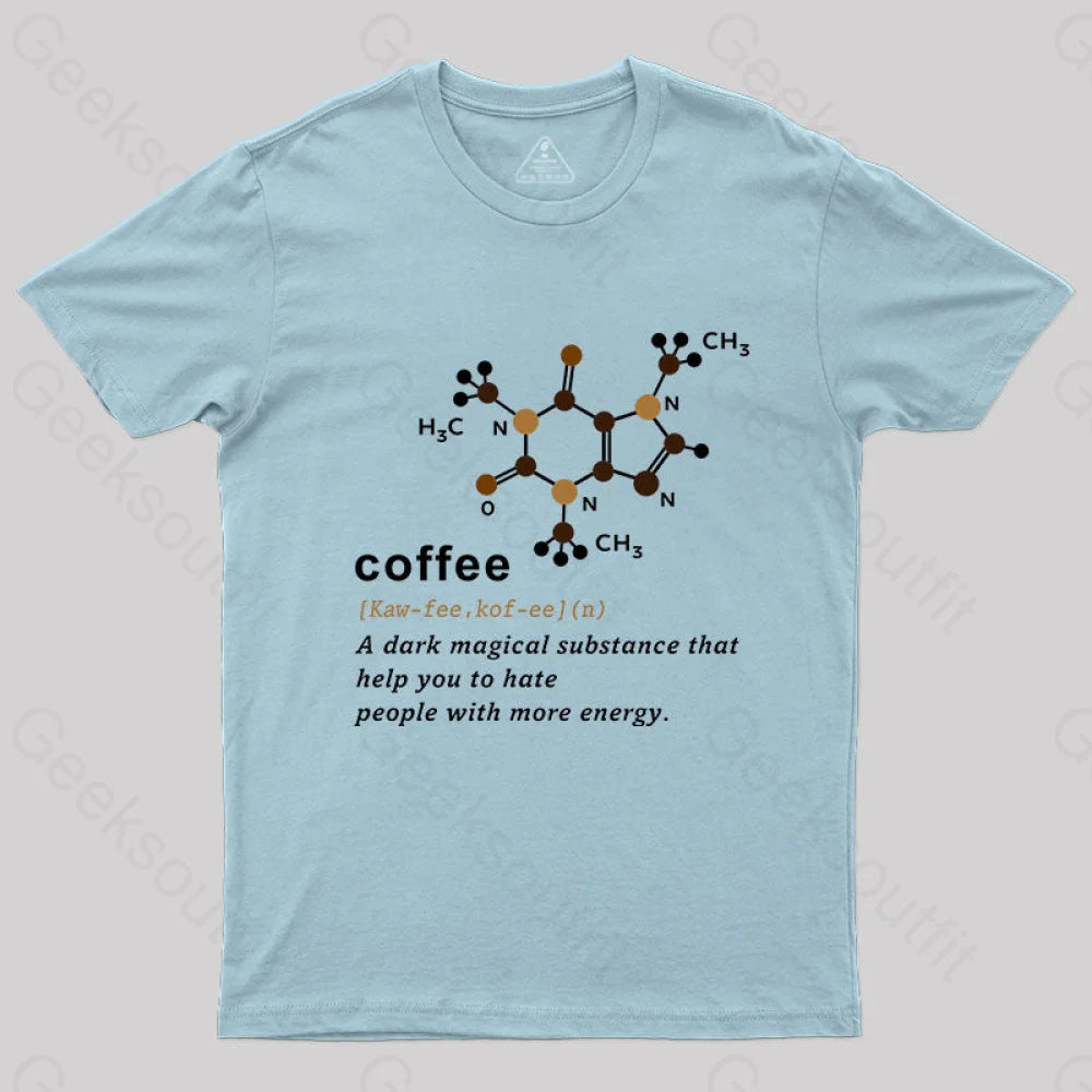 Coffee Molecular Formula T-Shirt Light Blue / S Yc