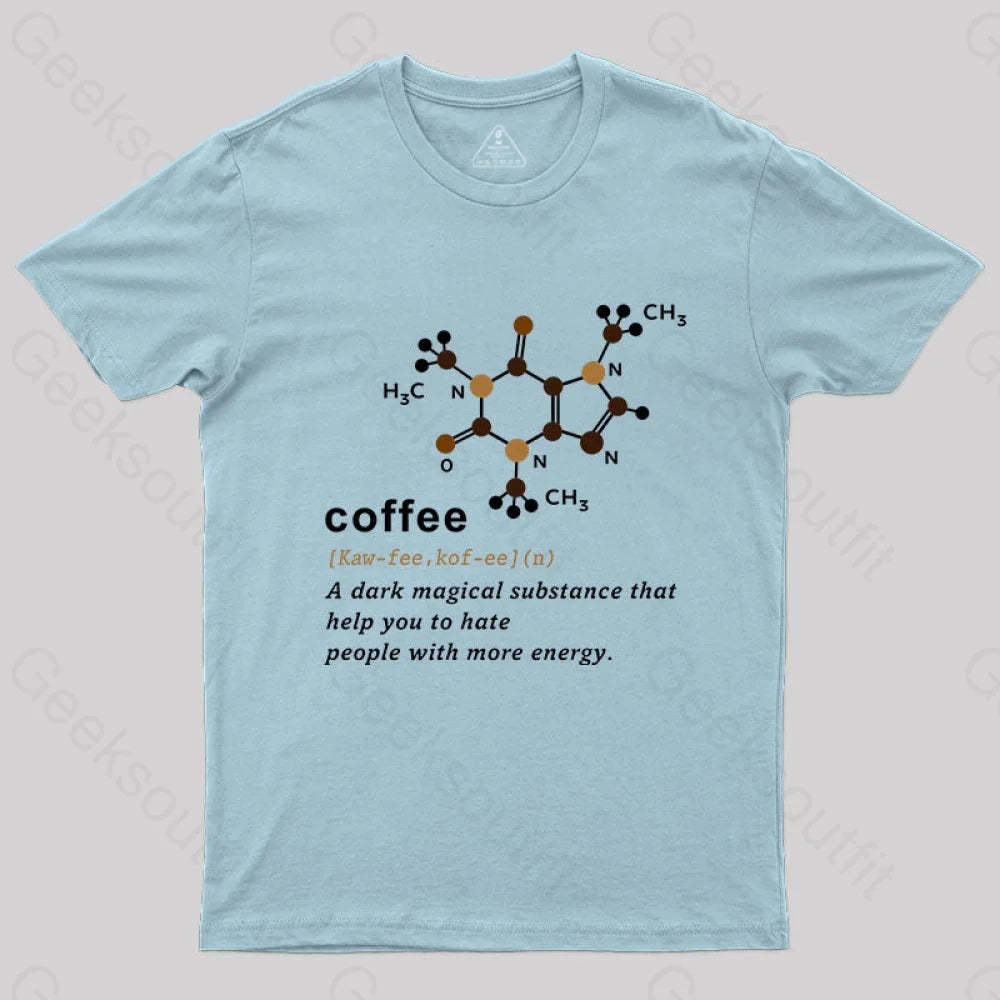 Coffee Molecular Formula T-Shirt Light Blue / S Yc
