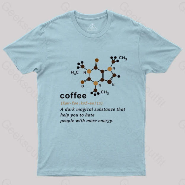 Coffee Molecular Formula T-Shirt Light Blue / S Yc
