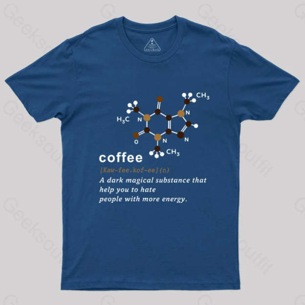 Coffee Molecular Formula T-Shirt Navy / S Yc