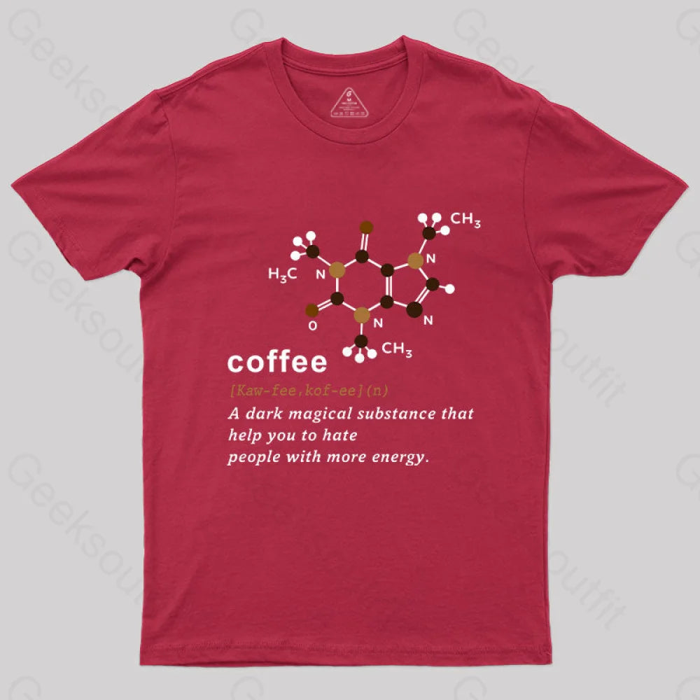 Coffee Molecular Formula T-Shirt Red / S Yc
