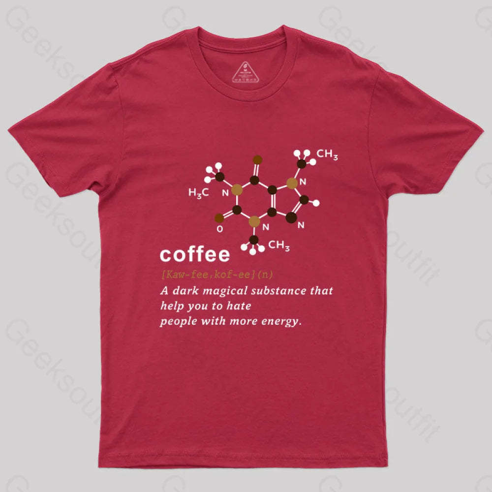 Coffee Molecular Formula T-Shirt Red / S Yc