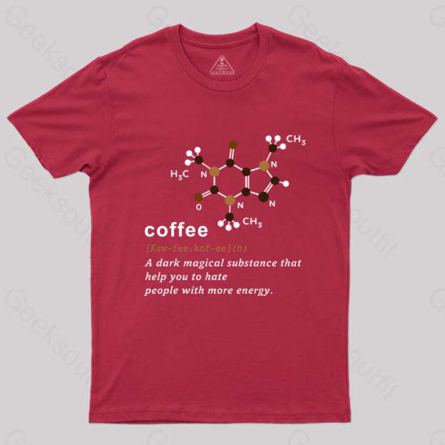 Coffee Molecular Formula T-Shirt Red / S Yc