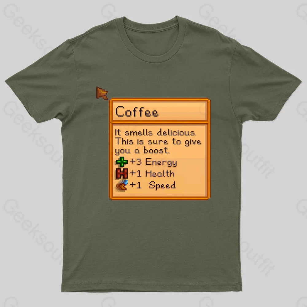 Coffee Nerd T-Shirt Army Green / S