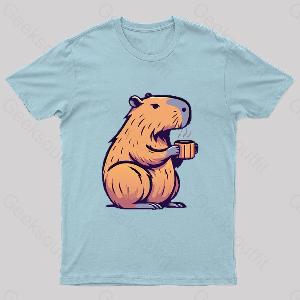 Coffeebara Geek T-Shirt Light Blue / S