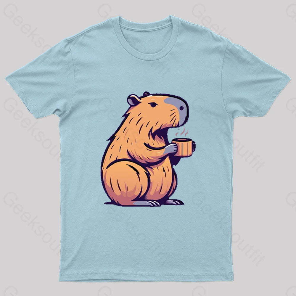 Coffeebara Geek T-Shirt Light Blue / S