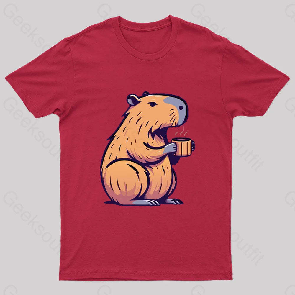 Coffeebara Geek T-Shirt Red / S