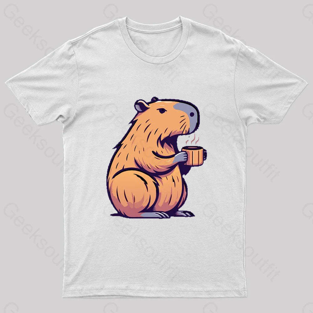 Coffeebara Geek T-Shirt White / S