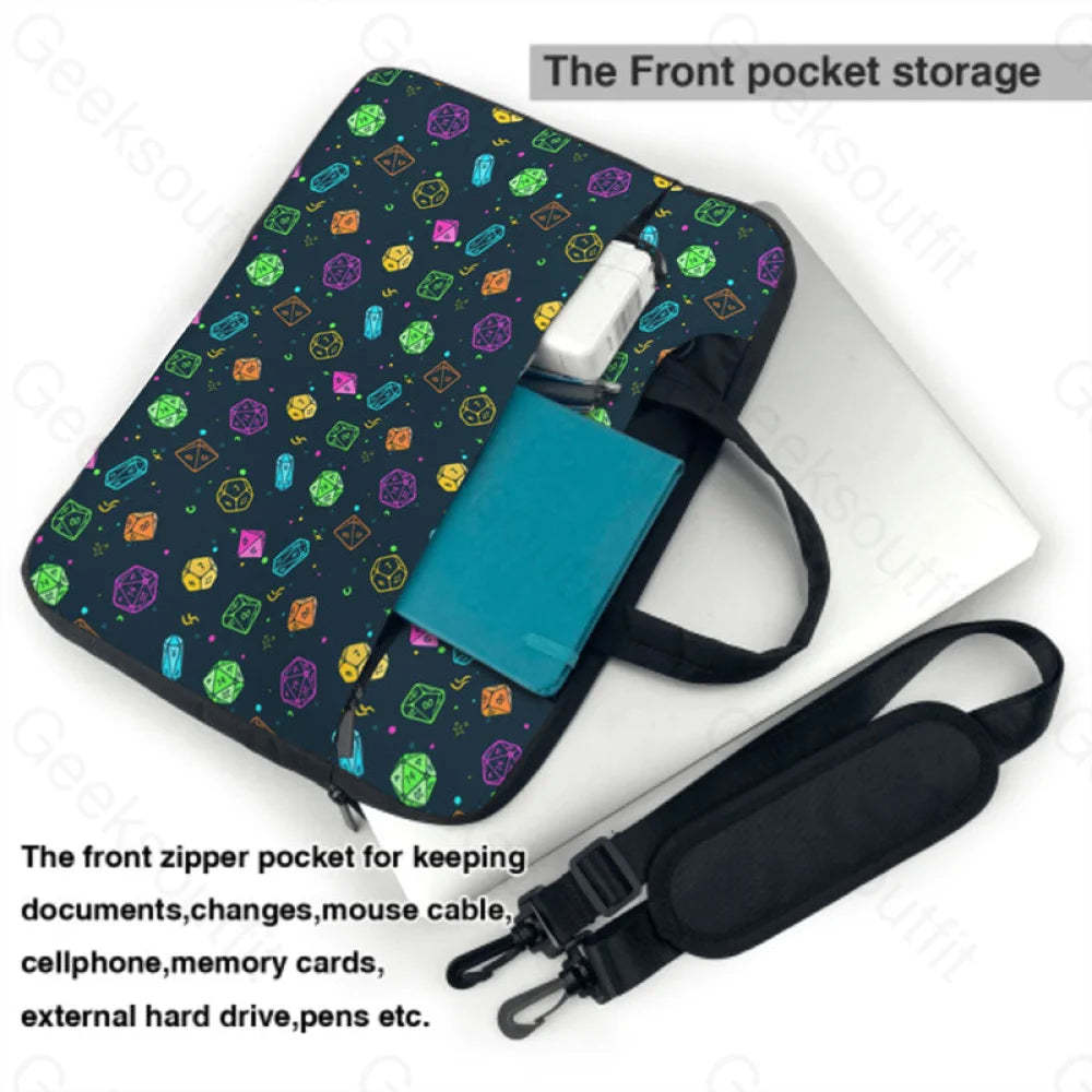 Colorful Dnd Dice Rpg Laptop Bag