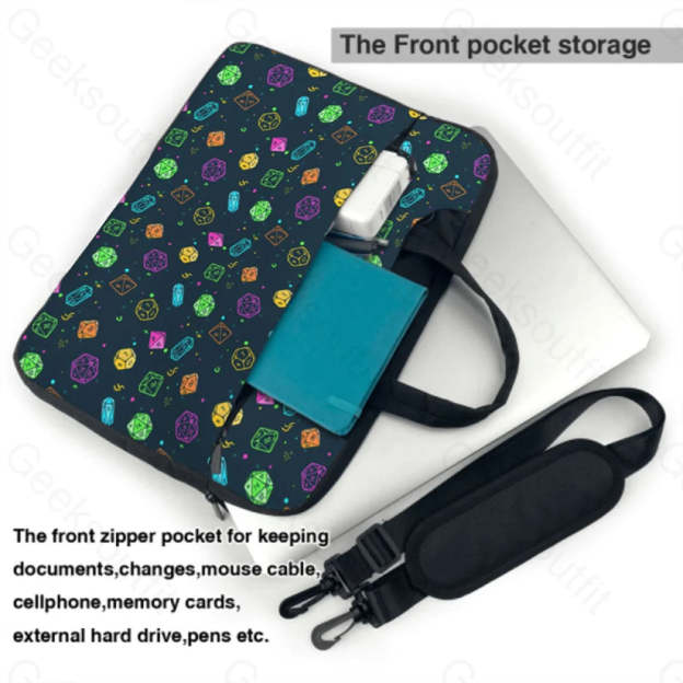 Colorful Dnd Dice Rpg Laptop Bag