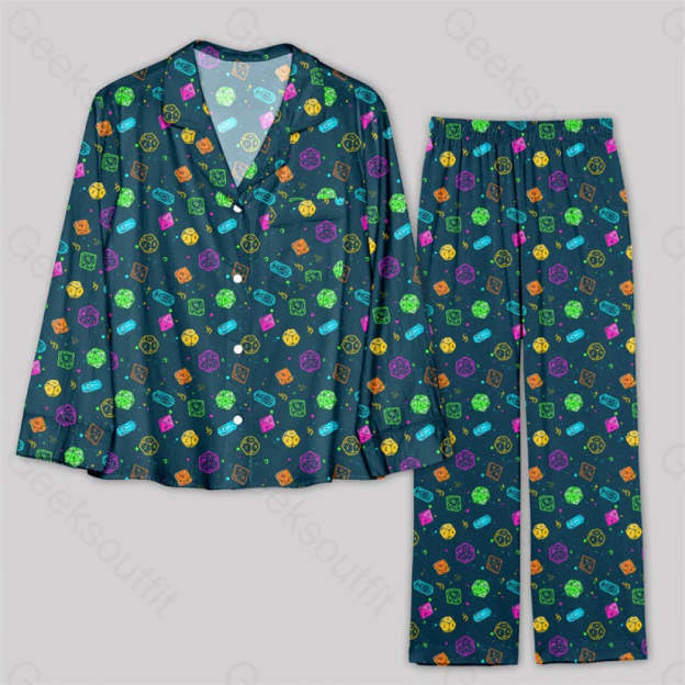 Colorful Dnd Dice Rpg Pajamas Set S / Geekpj0020