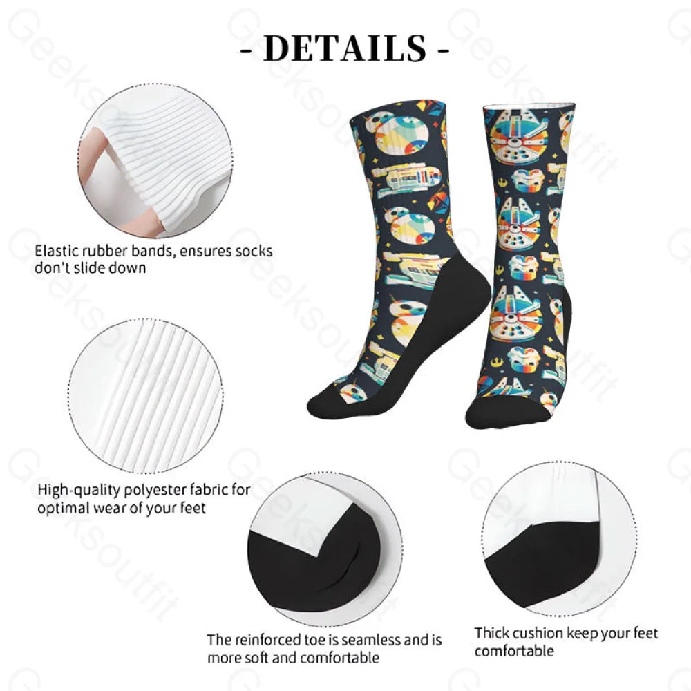 Colorful Spaceship Men’s Socks