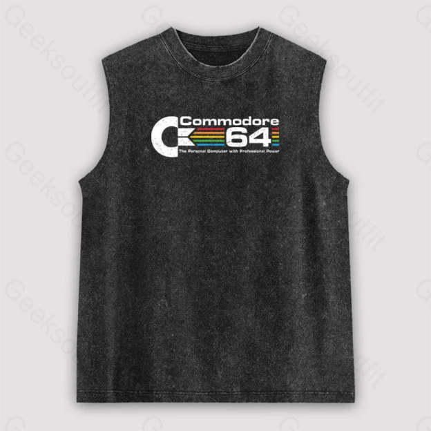 Commodore 64 Unisex Washed Tank Black / S