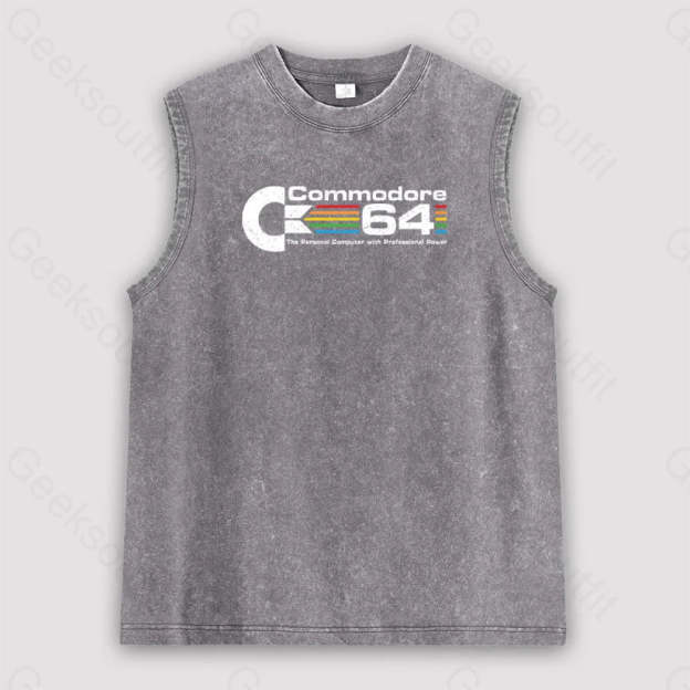 Commodore 64 Unisex Washed Tank Grey / S