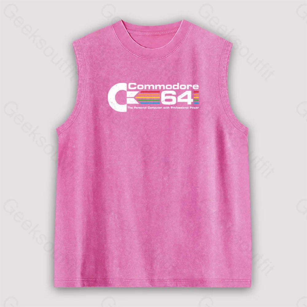 Commodore 64 Unisex Washed Tank Pink / S