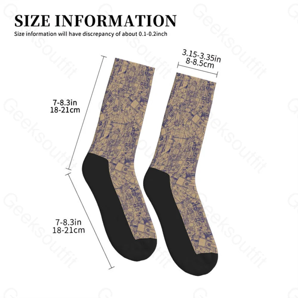 Complex Mechanical Circuit Men’s Socks