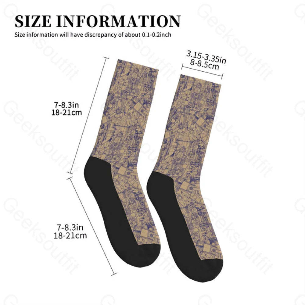 Complex Mechanical Circuit Men’s Socks