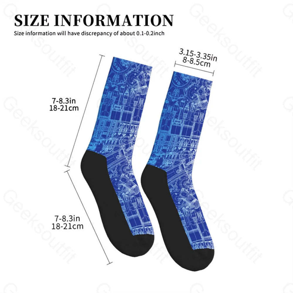 Complex Mechanical Circuit Men’s Socks