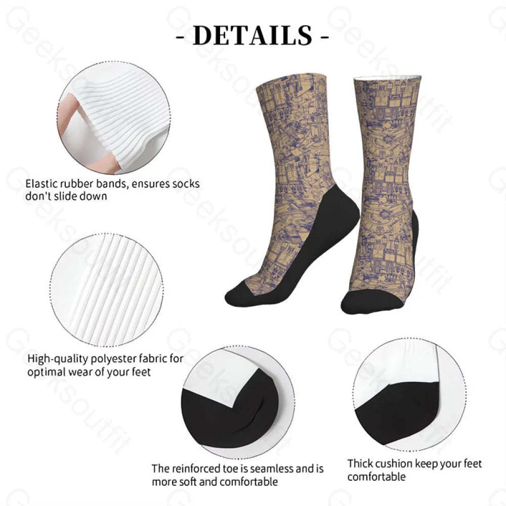 Complex Mechanical Circuit Men’s Socks