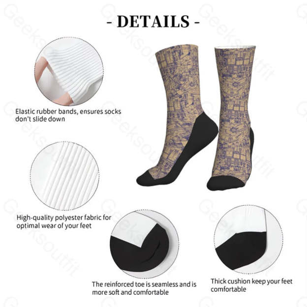 Complex Mechanical Circuit Men’s Socks