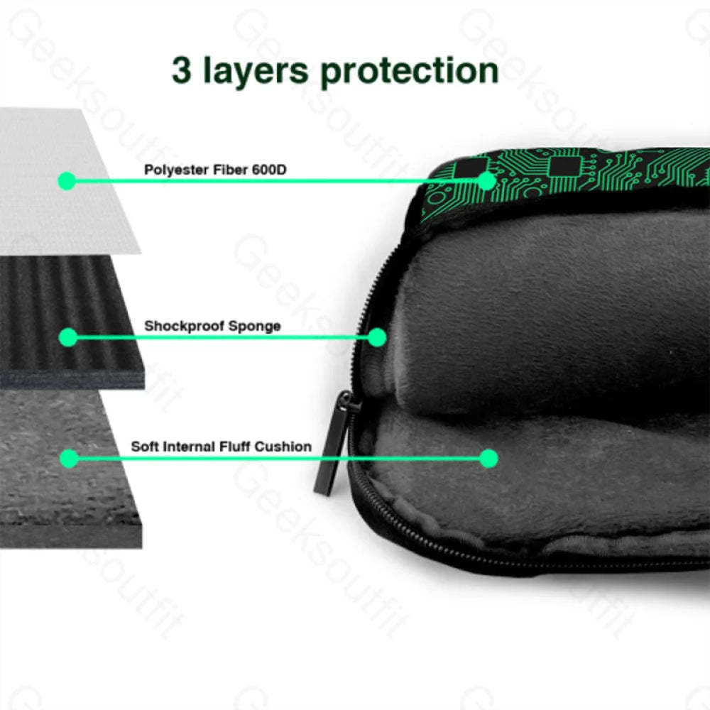 Computer Circuit Board Green Laptop Bag