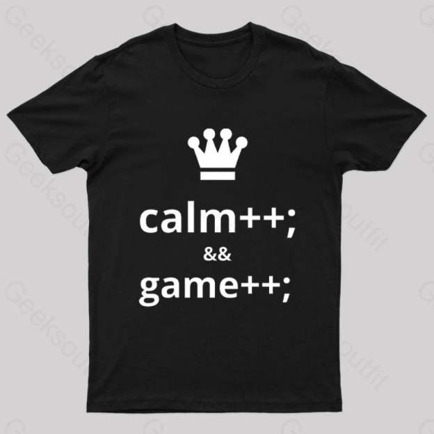Computer Geek Keep Calm And Game More Nerd T-Shirt Black / S