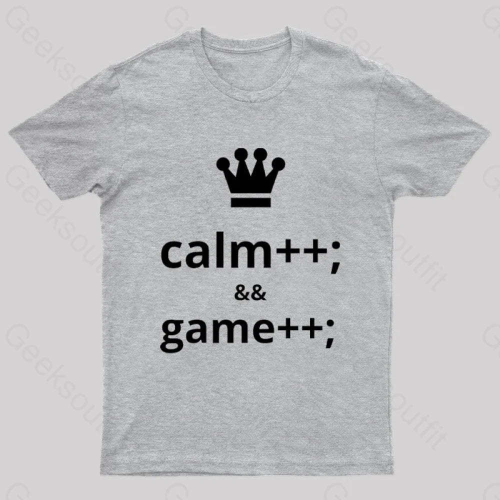 Computer Geek Keep Calm And Game More Nerd T-Shirt Grey / S