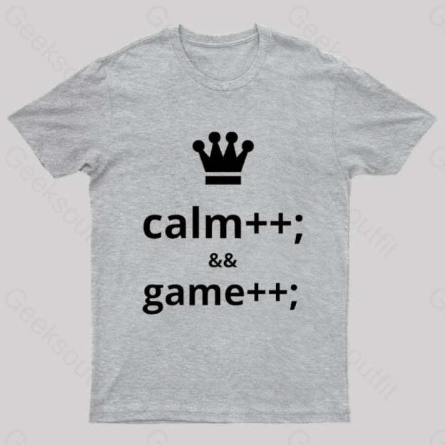 Computer Geek Keep Calm And Game More Nerd T-Shirt Grey / S