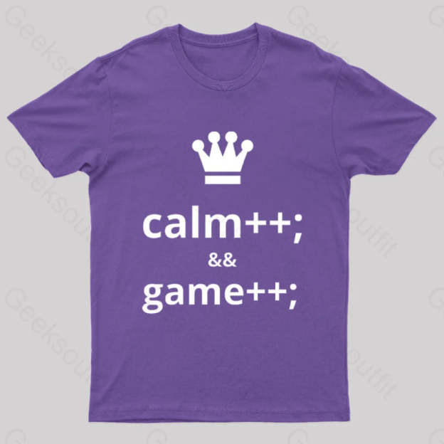 Computer Geek Keep Calm And Game More Nerd T-Shirt Purple / S