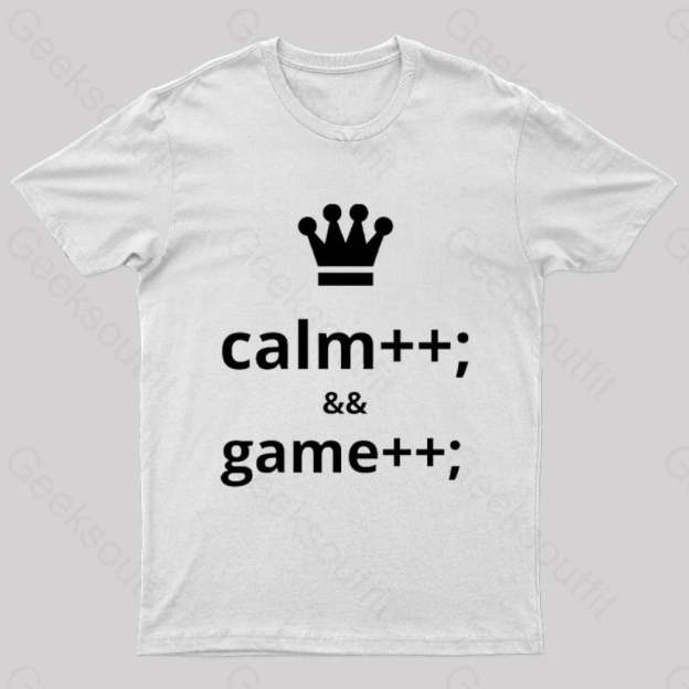 Computer Geek Keep Calm And Game More Nerd T-Shirt White / S