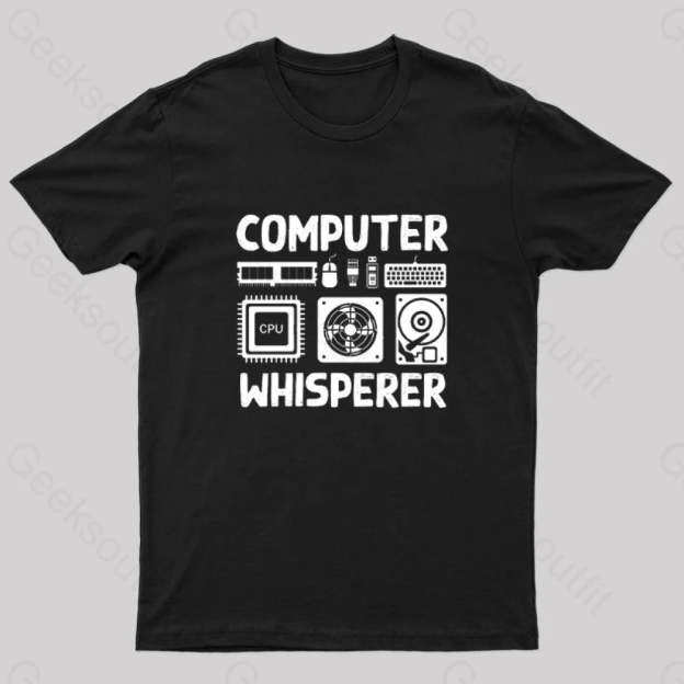 Computer Whisperer Nerd T-Shirt Black / S